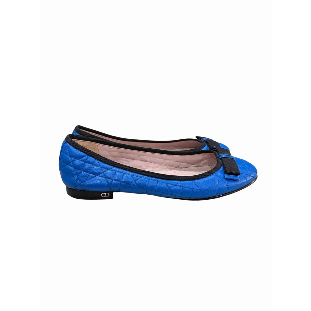 Christian Dior Cannage Quilted Flat EU 36.5 US 6.5 Blue My Dior Preppy Classic - Picture 2 of 9